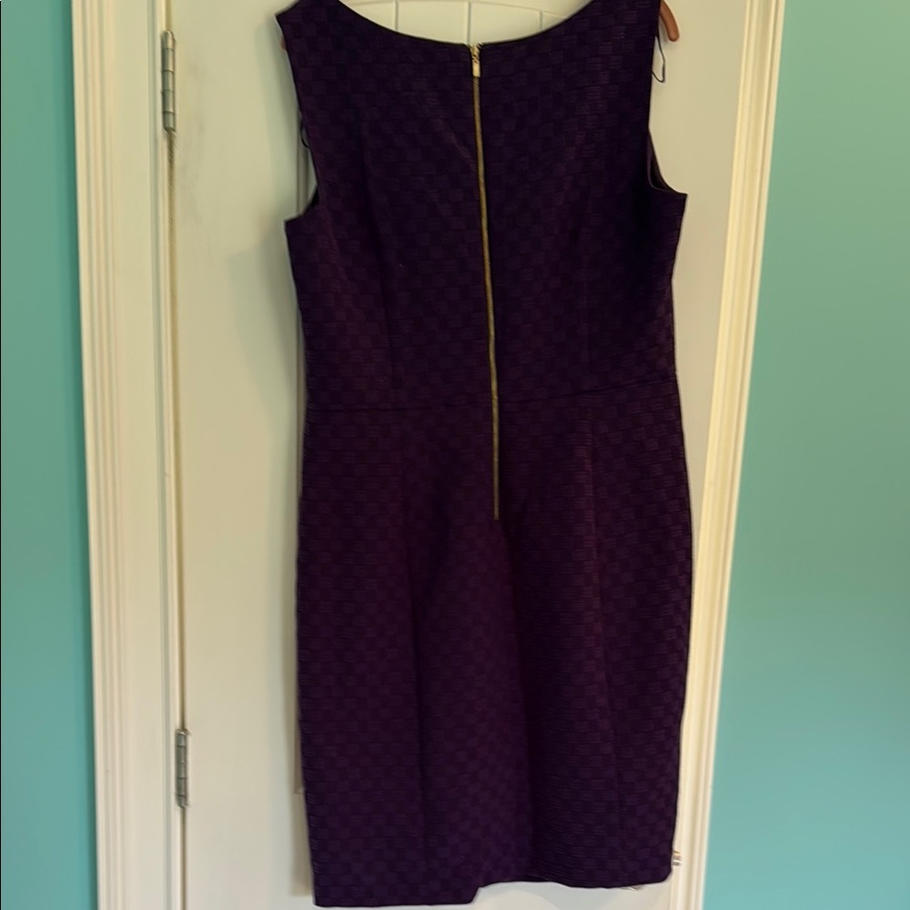 Worthington Purple Dress Elegant Style Pretty Patter Size 16 - Picture 6 of 9